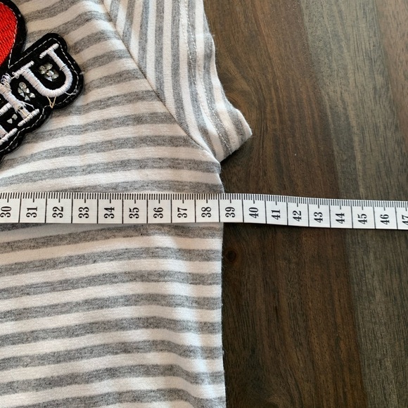 Maryley Maxi Dress Stripes White Grey Patches Sz 12 Italy Beach Cruise Vacation - Picture 13 of 14